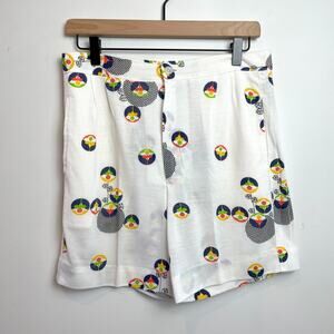 Vintage 70s 80s Handmade Jersey Knit Shorts Medium High Waist White Mod‎ Retro